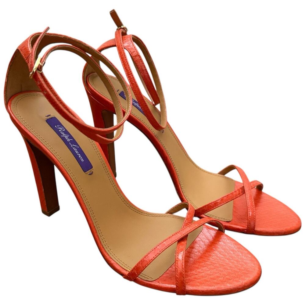Ralph Lauren Purple Label Coral Strappy High Heel Sandals NWOB